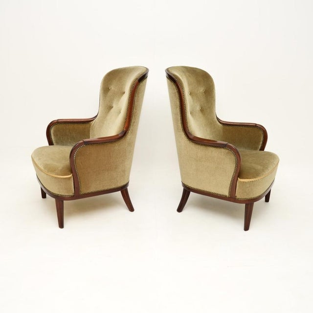 Mid-Century Modern Set of Vintage Swedish Armchairs by Carl Malmsten, 1940 For Sale - Image 3 of 9