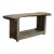 This grey wood table with a sturdy base and a soft, worn top is a great addition under a TV or behind a couch.