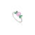 Genuine Pink Sapphire and Emerald Flower Ring in 14Karat White Gold Size 7 For Sale - Image 4 of 13