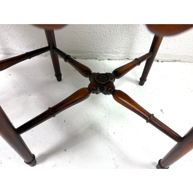2010s Theodore Alexander Handsome Walnut and Brass Etagere For Sale - Image 5 of 12