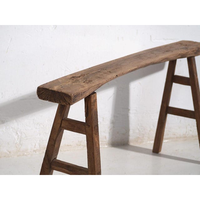 Small Antique Wooden Bench For Sale - Image 5 of 9