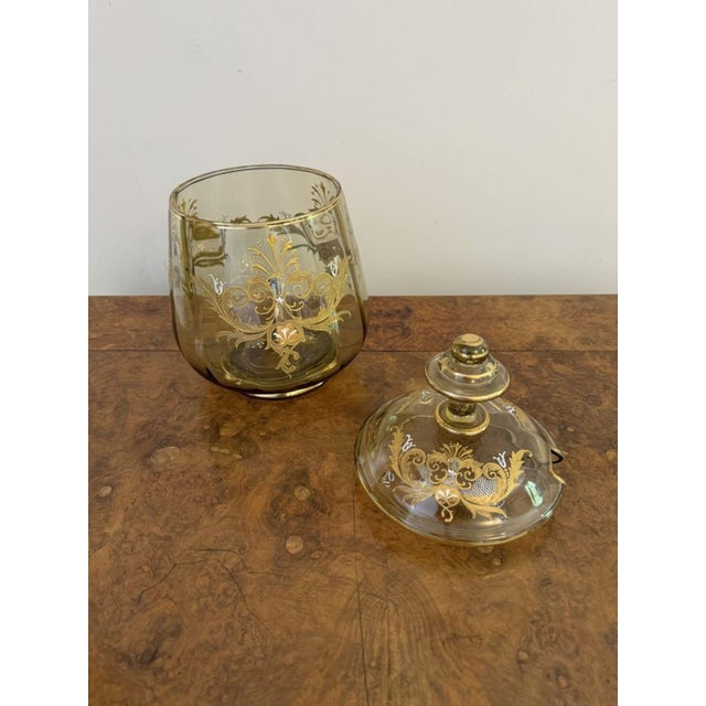 Antique Bohemian Glass Punch Bowl Set, 1900, Set of 12 For Sale - Image 13 of 14