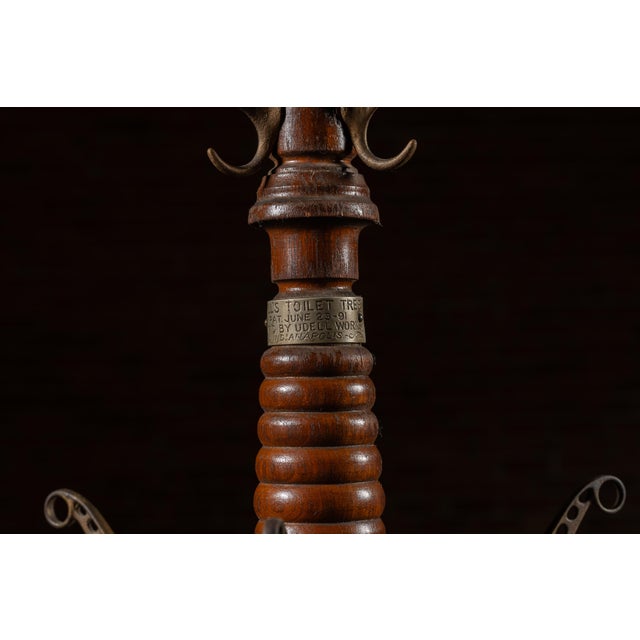 Late 19th Century Turned Oak and Cast Iron Coat Tree by Udell Works For Sale In Chicago - Image 6 of 9
