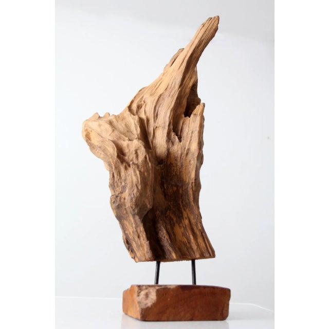 Mid-Century Wood Sculpture on Stand For Sale - Image 9 of 13