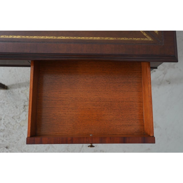 Scarborough House Leather Top Crotch Mahogany Games Table For Sale - Image 4 of 18