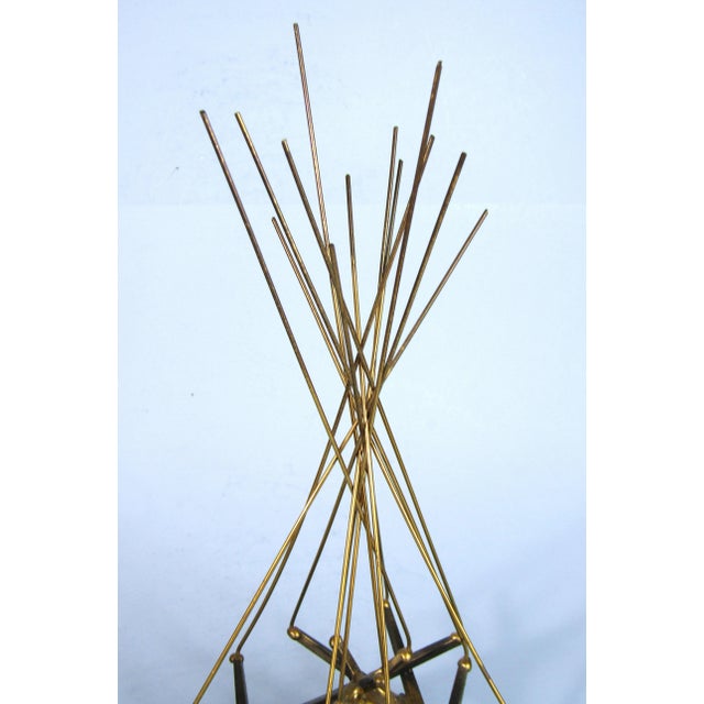 Vintage Ron Schmidt Mid-Century Modern Brutalist Metal Nail Art Sculpture "Camp Fire" 1960's Tabletop Abstract Art For Sale - Image 6 of 10