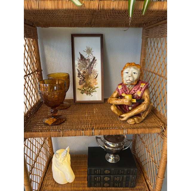 Tan Vintage Ceramic Monkey Figurine With Pipe For Sale - Image 8 of 9