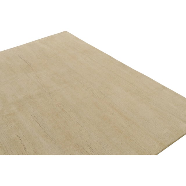 2010s Rug & Kilim’s Contemporary Rug in Solid Beige-Brown Striations For Sale - Image 5 of 7