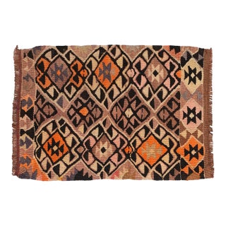 Decorative Mini Vintage Kilim Rug - 1`7″ X 2`2″ For Sale