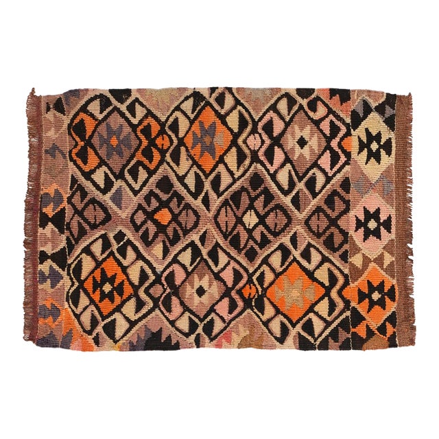 Decorative Mini Vintage Kilim Rug - 1`7″ X 2`2″ For Sale