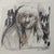 Wonderful drawing by Philadelphia abstractionist Ira Davidoff. Signed and dated 80. 15 1/2" square, framed under glass....