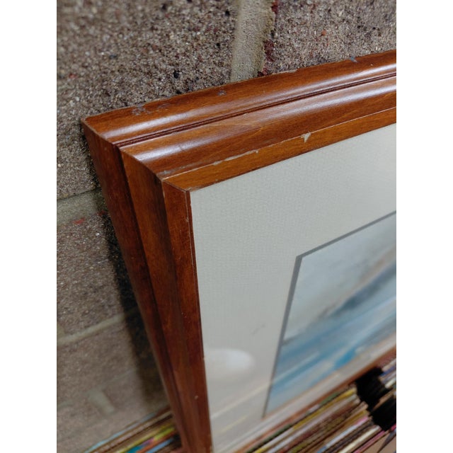 Gray Framed Signed Nc Artist Ellen Norcom Howell's Watercolor "Seascape" For Sale - Image 8 of 9