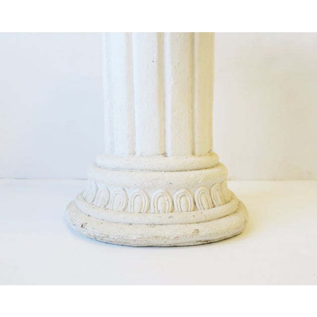 White Column Pedestal Side Table or Stand in the Neoclassical Style