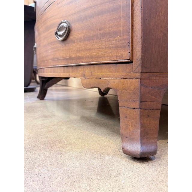 19th Century English Bowfront Mahogany Chest of Drawers For Sale - Image 10 of 11