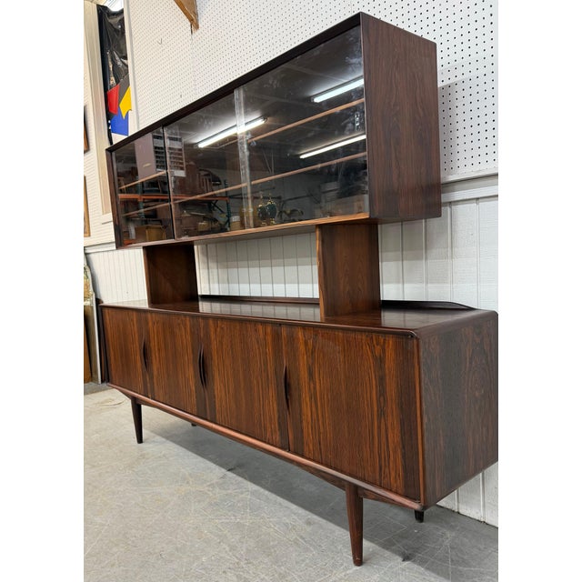 Mid-Century Modern Mid-Century Danish Modern Rosewood Sideboard W/Hutch Top For Sale - Image 3 of 14