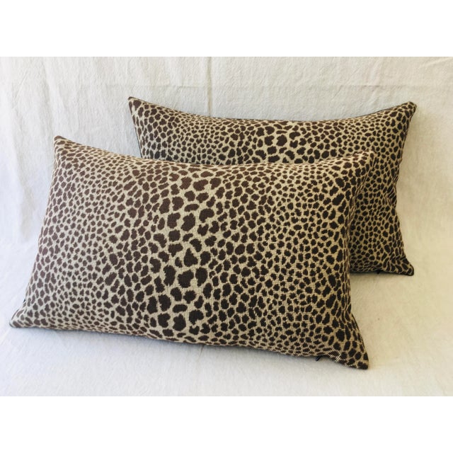Faux Leopard Lumbar Pillows - a Pair For Sale - Image 4 of 10