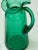 Beautiful teal / emerald green crackle art glass crust with stopper - excellent vintage condition. Overall 6” high with...