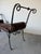 Vintage Rustic Wrought Iron & Leather Scroll Bench For Sale - Image 9 of 16