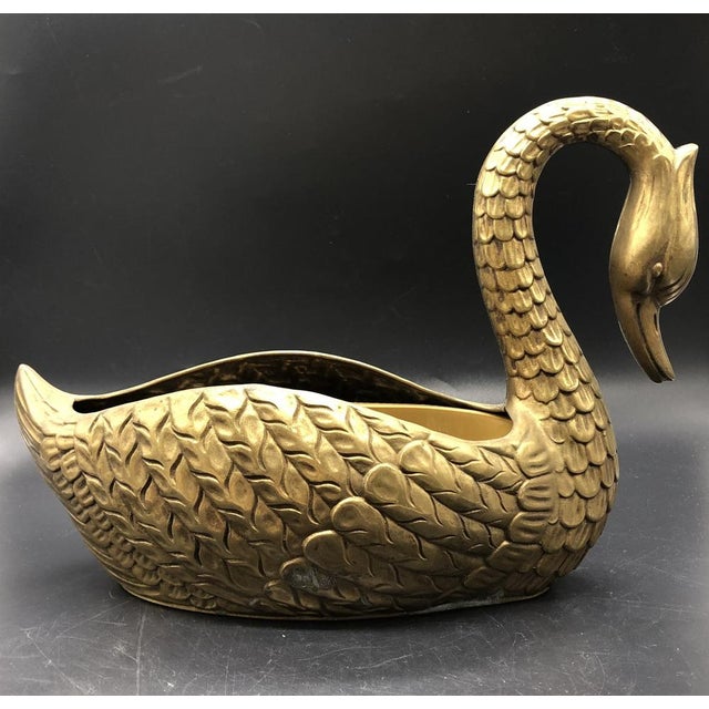 Mid-Century Brass Swan Bowl from Unbekannt, 1950s For Sale - Image 13 of 14