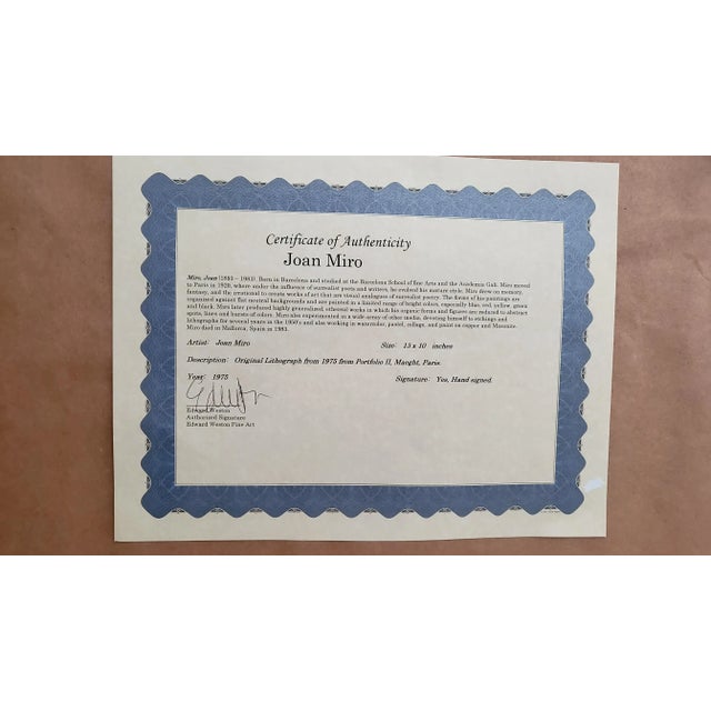 Alabaster Hand Signed Joan Miro Lithograph For Sale - Image 8 of 10