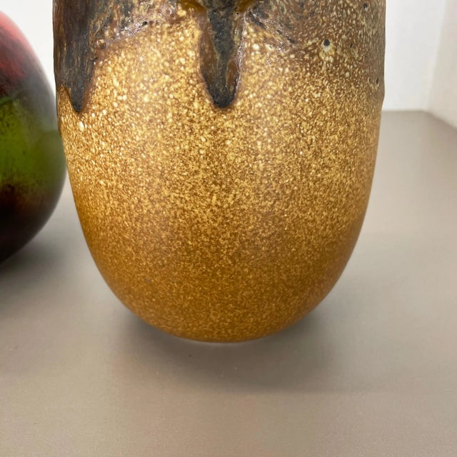 German Pottery Fat Lava Vases Multi-Color from Scheurich, 1970s, Set of 2 For Sale - Image 16 of 18