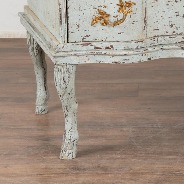 Click to Enlarge Rococo Large Blue Painted Chest of Four Drawers, Sweden Circa 1780-1800 For Sale - Image 9 of 12