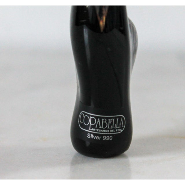 Vintage Copabella Peruvian Art Glass Llama Paperweight / 990 Silver Overlay For Sale In Milwaukee - Image 6 of 10