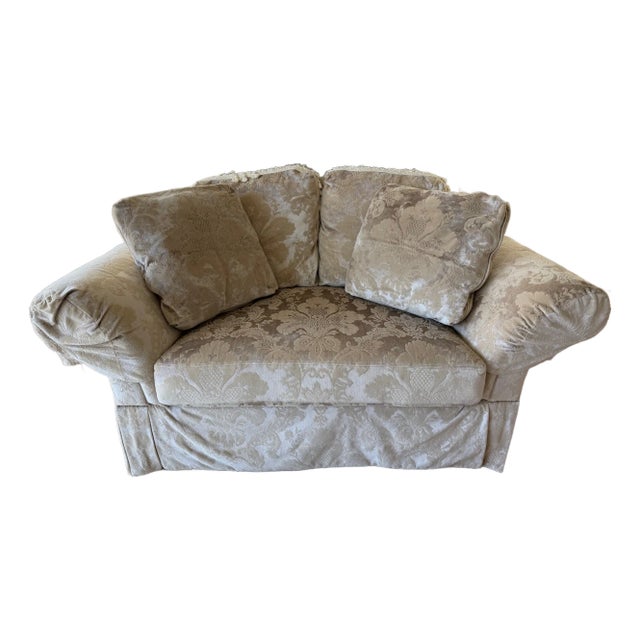 Late 20th Century Beautiful Vanguard Camel‑Back Loveseat – Plush, Cozy, and Timeless For Sale