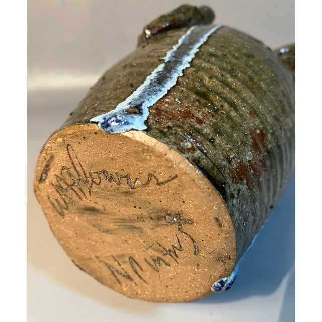 Face Jug Signed w.a. Flowers North Carolina Folk Artist Handbuilt Pottery Appalachian Mountains