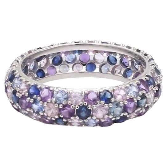 Early 21st Century Natural 2.50 cts blue and pink sapphire ring in 14k gold For Sale - Image 5 of 18