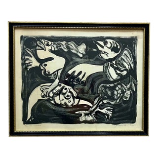Original Framed Print-"Chasse Gardee”-Charles Semser For Sale