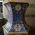 Late 20th Century Pair of Large Vintage Cloisonné Enamel Hexagonal Vases – Floral & Scholar's Object Motif For Sale - Image 5 of 9