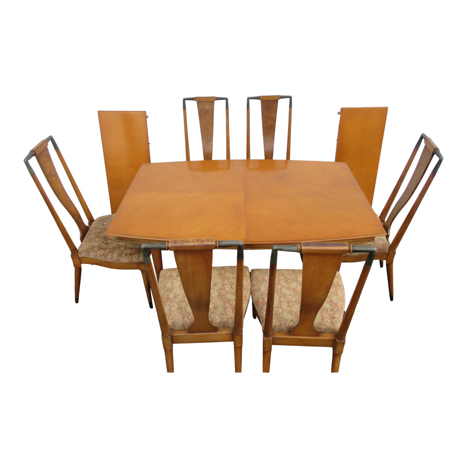 Mid Century Modern Set of Dining Table Six Chairsnd Two Leaves Chairish