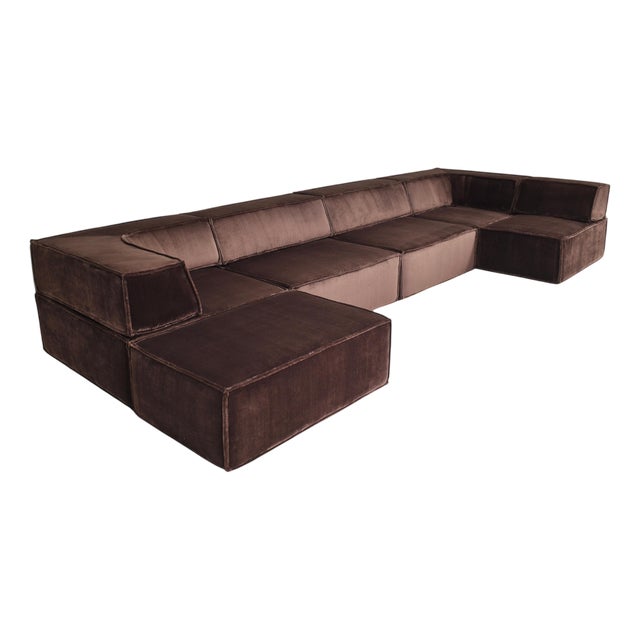 Chocolate Brown Cor Trio Sectional Sofa, Germany, Switzerland, 1972, Set of 11 For Sale