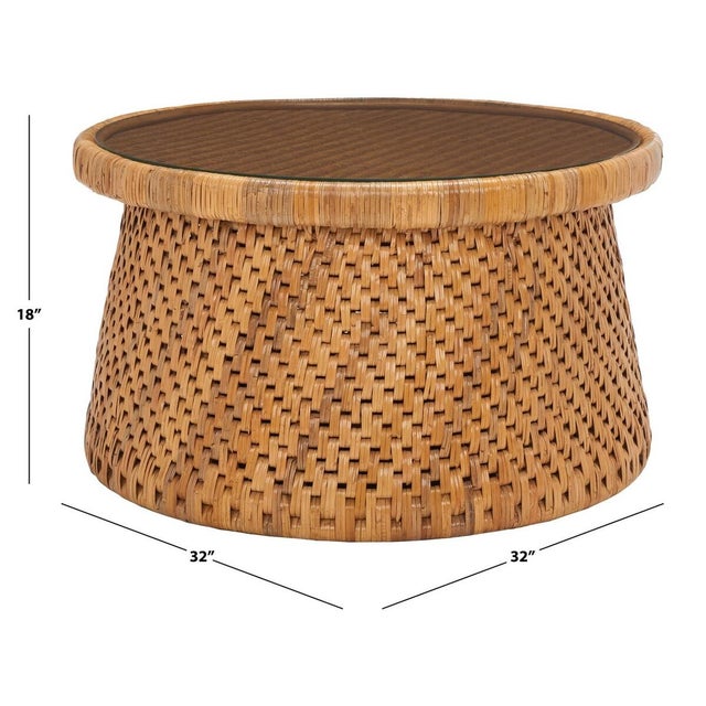 Lianne Rattan Round Coffee Table Natural Chairish