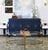Contemporary Matthew Izzo Home - Rue Navy Textured Linen Four Door Buffet With Brass Circle Hardware For Sale - Image 3 of 5