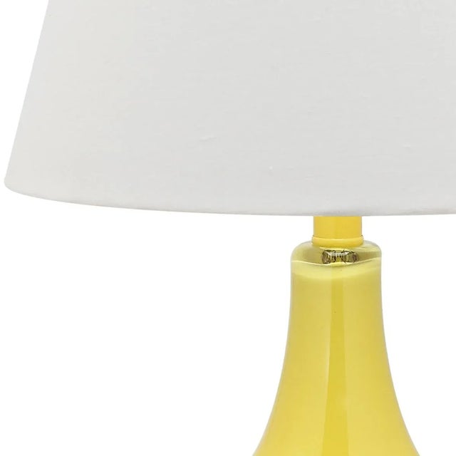 Modern 24 Inch H Gourd Glass Table Lamp in Yellow - a Pair For Sale - Image 3 of 4