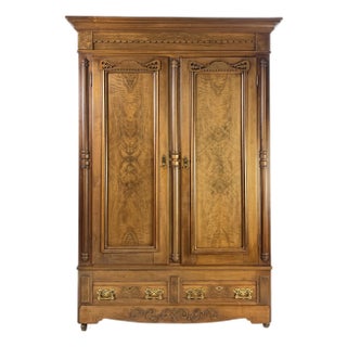 Grand 19th Century "Knock-Down" Burl Walnut Armoire For Sale