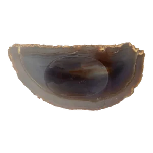 Large Oval Vintage Natural Gray Agate Candy / Catch All Bowl