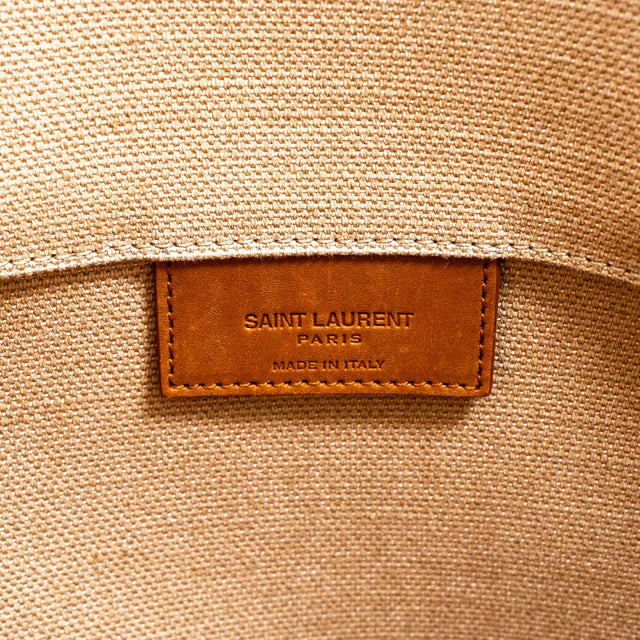 Saint Laurent Sac De Jour Natural Canvas Brown Leather Tote Bag For Sale In Houston - Image 6 of 10