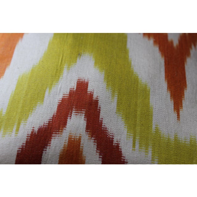 Contemporary Contemporary Silk Ikat Bohemian Throw Pillow For Sale - Image 3 of 9