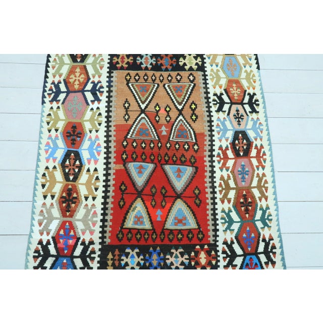 Beige Vintage Turkish Konia Small Kilim Rug For Sale - Image 8 of 12