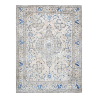 1970s Vintage Persian Handmade Wool Cotton Area Rug For Sale