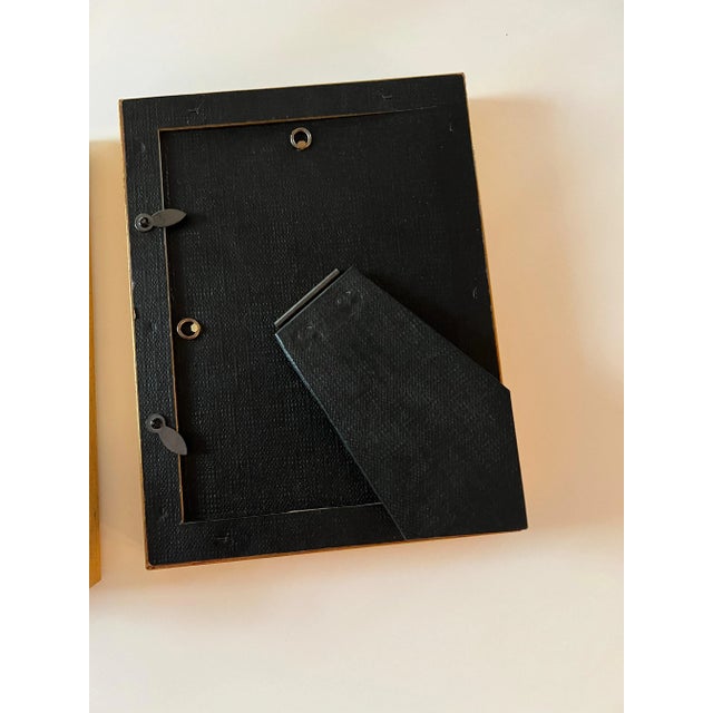 Pair of Vintage Italian Gold Wood Picture Frames Under Glass For Sale - Image 10 of 11