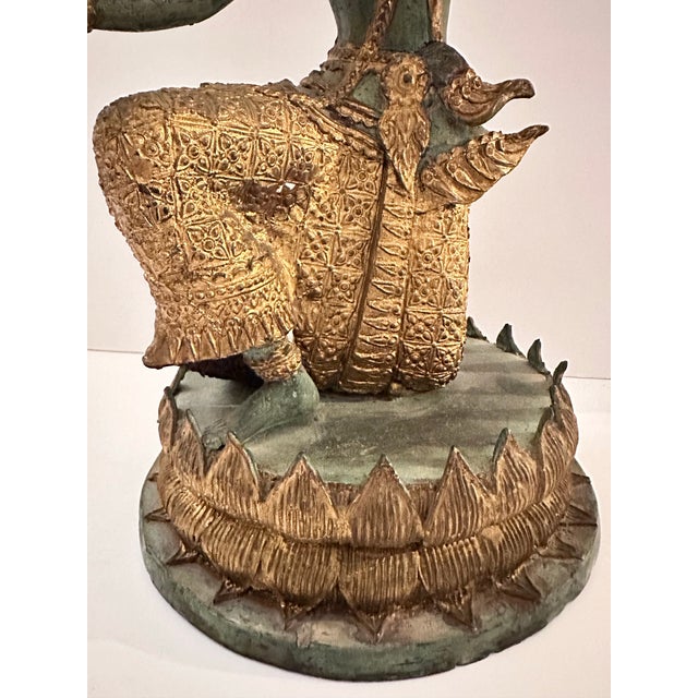 Green Large Bronze Gilt Figure on a Base For Sale - Image 8 of 11