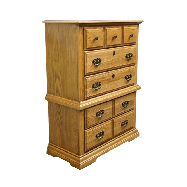 Broyhill Broyhill Premier Early American Country Style Solid Oak 37" Chest on Chest 6510-41 For Sale - Image 4 of 13