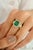 Vintage Emerald Wedding Ring With Yellow Diamonds Size 6 For Sale - Image 4 of 12