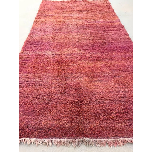Moroccan Authentic Ethnic Rug Red Shaggy High Pile Wo "Bed of Red Roses"Great Bohemian handwoven Moroccan shaggy high pile...