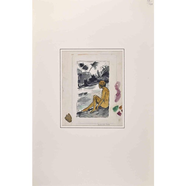 Paul Emile Colin, Nude, Ink Drawing, Mid-20th Century For Sale