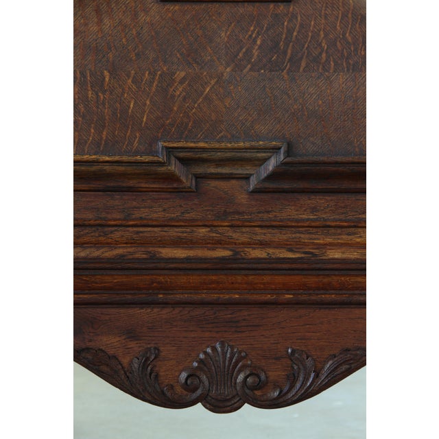 Large Vintage Brutalist Danish Dark Stained Oak Sideboard, 1940s For Sale - Image 18 of 18